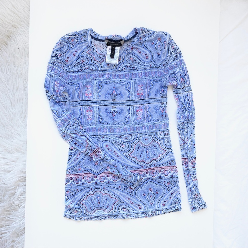 BCBG MAXAZRIA | Agda Long Sleeve Crew Neck in Blue